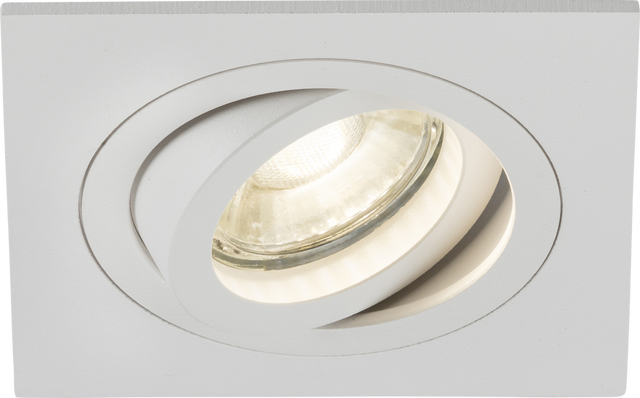 Ambar Single Tilt Square Downlight White - Adjustable GU10 Lighting