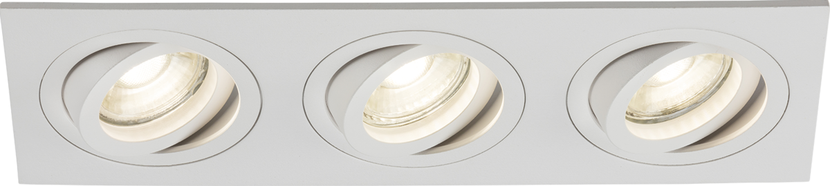 Knightsbridge Ambar Tri Tilt Square Downlight White