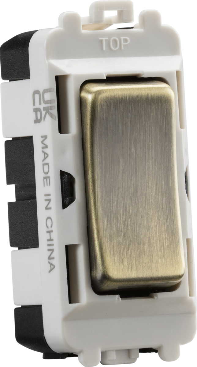 20AX 2 Way SP Module Centre Off - Antique Brass