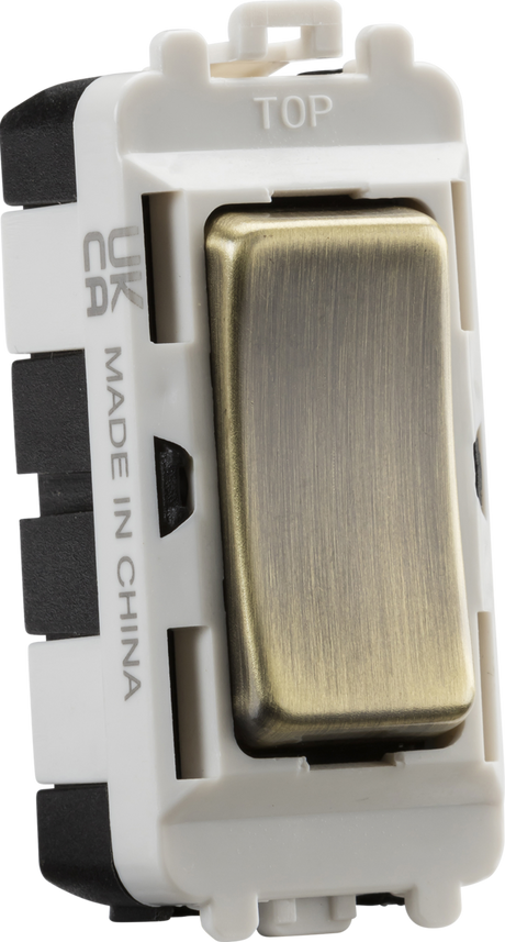 20AX 2 Way SP Module Centre Off - Antique Brass