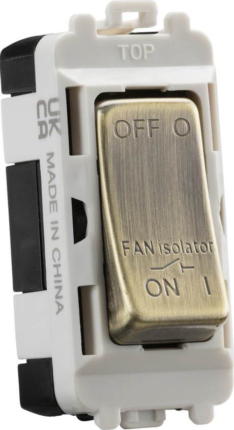 10A Fan Isolator Module - Antique Brass