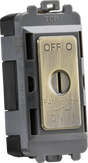 10A Fan Isolator Key Switch Module - Antique Brass