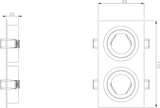 Ambar Adjustable Twin Tilt Square Downlight in Brushed Chrome