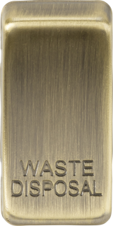 Antique Brass Switch Cover marked WASTE DISPOSAL