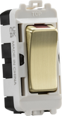20AX Double Pole Grid Module with LED Indicator - Brushed Brass