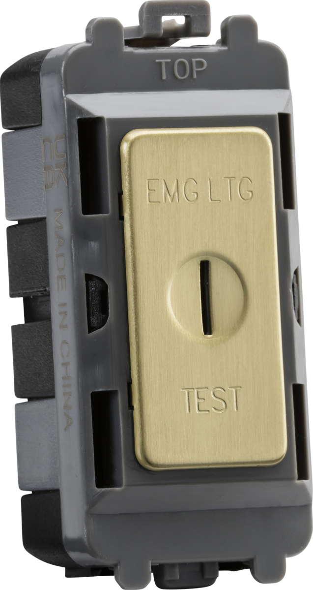 20AX DP Key Module (Marked EMG LTG TEST) - Brushed Brass