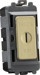 20AX DP Key Module (Marked EMG LTG TEST) - Brushed Brass