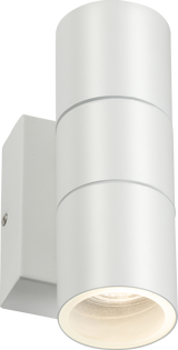 230V IP54 GU10 Up and Down Wall Light with Photocell Sensor - White