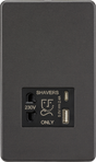 230V Shaver Socket with Dual USB - Smoked Bronze