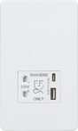 Knightsbridge 230V Shaver Socket with Dual USB A+C - Matt White