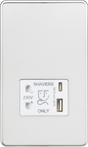 230V Shaver Socket with Dual USB A+C - Polished Chrome