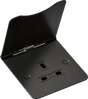 13A 1G Unswitched Floor Socket - Matt Black with Black Insert