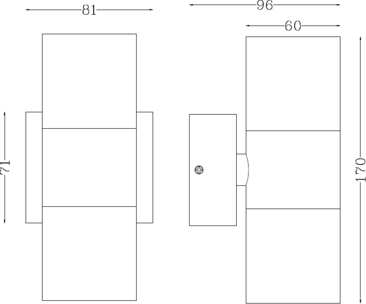 GU10 Up and Down Wall Light - Brushed Chrome