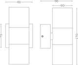 GU10 Up and Down Wall Light - Black - Additional View