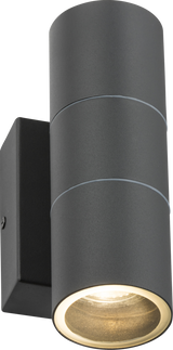 230V IP54 GU10 Up and Down Wall Light with Photocell Sensor - Anthracite