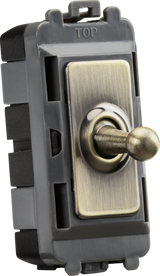 20AX 1G 2-Way SP Grid Toggle Switch - Antique Brass
