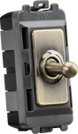 20AX 1G 2-Way SP Grid Toggle Switch - Antique Brass