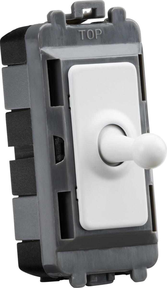 Knightsbridge 20AX 1G 2-Way SP Grid Toggle Switch - Matt White