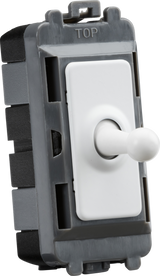 Knightsbridge 20AX 1G 2-Way SP Grid Toggle Switch - Matt White