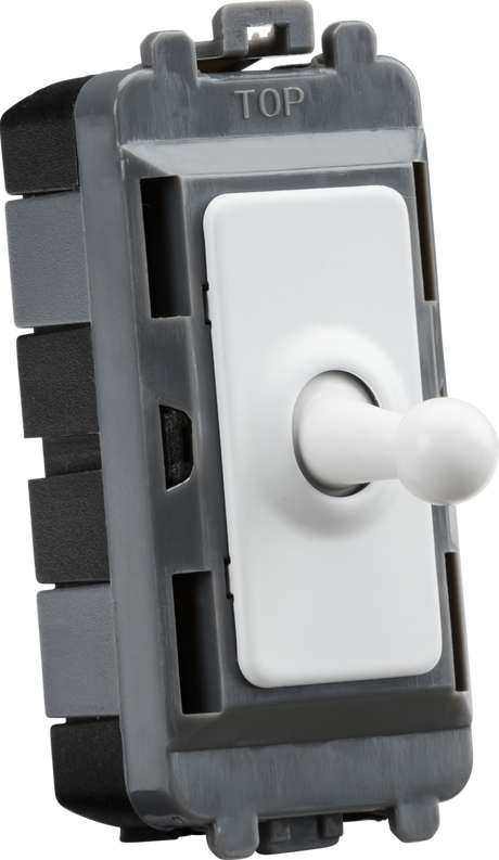 Knightsbridge 20AX 1G 2-Way SP Grid Toggle Switch - Matt White