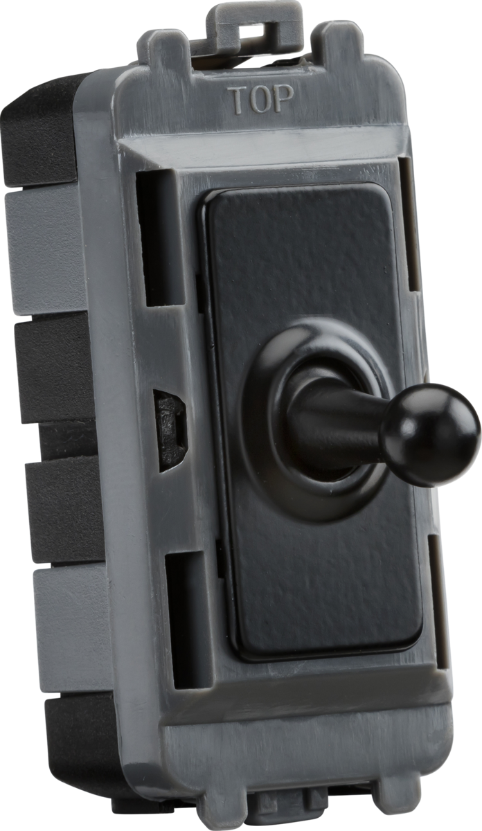 20AX 1G 2-Way SP Grid Toggle Switch - Matt Black