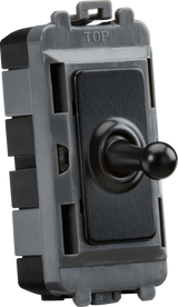 20AX 1G 2-Way SP Grid Toggle Switch - Matt Black