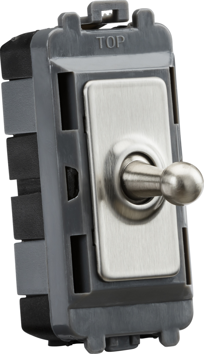20AX 1G 2-way SP Grid Toggle Switch - Brushed Chrome