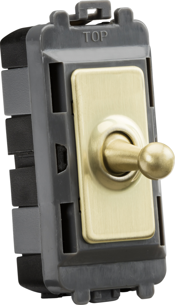 20AX Intermediate Grid Toggle Switch - Brushed Brass