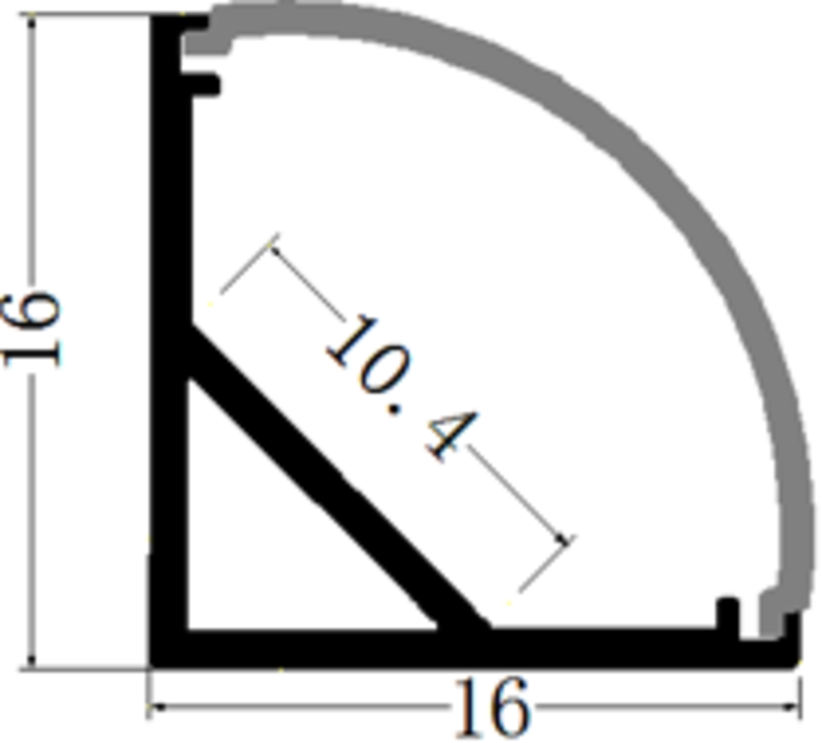 1M Aluminium Profile - Surface Mount Corner