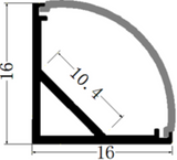 1M Aluminium Profile - Surface Mount Corner