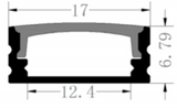 2M Aluminium Profile - Surface Mount Flat side view
