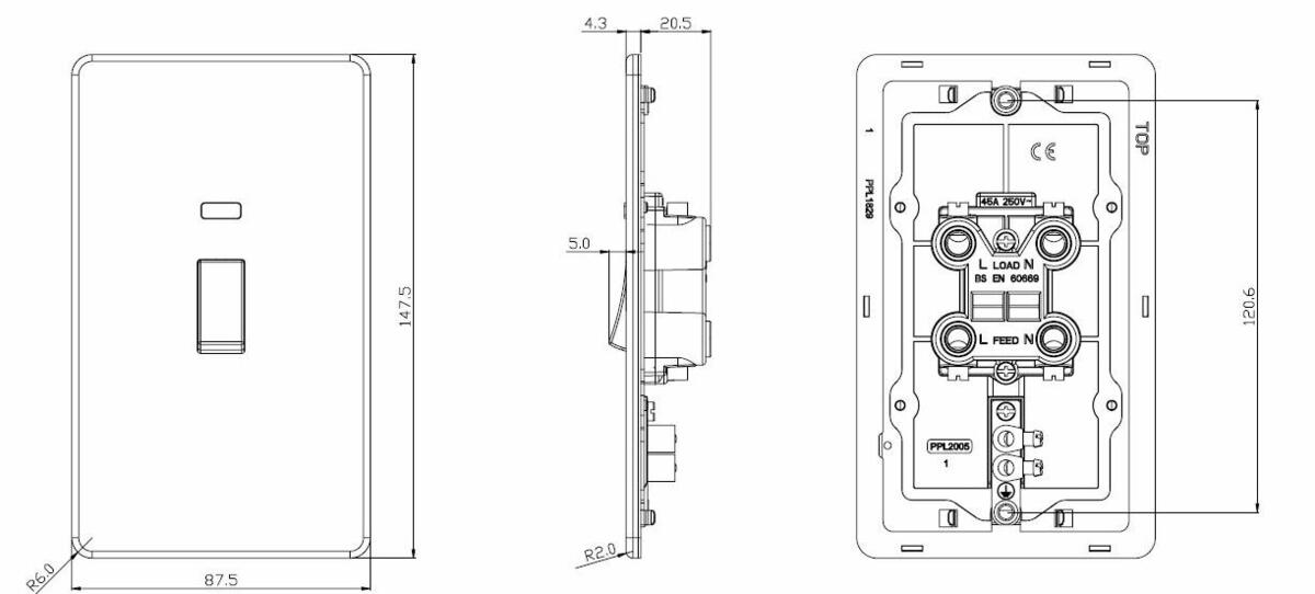 45A DP Switch - Side View
