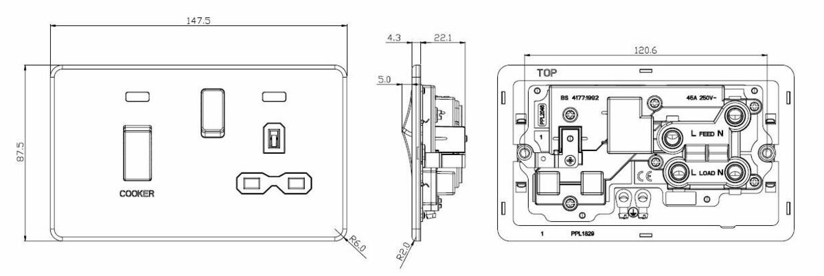 Polished Chrome 45A DP Switch with 13A Socket - Image 2