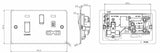 Alternative view of 45A DP Switch & 13A Socket - Brushed Chrome