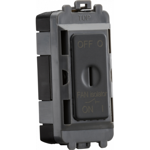Knightsbridge: GDM021AT, 10A Fan Isolator Key Switch Module, Triple Pole Operation, Anthracite Finish, 230V, IP20