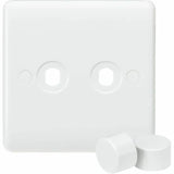 Knightsbridge: SN2DIM, 2G Dimmer Plate, White Finish, Anti-Microbial, IP20, Custom Fit